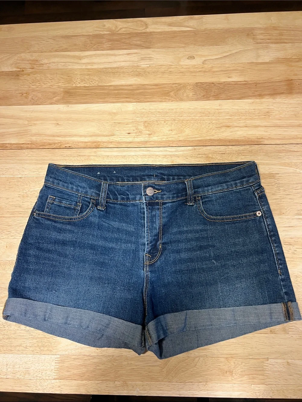 Old Navy Medium Blue Cuffed Denim Shorts
